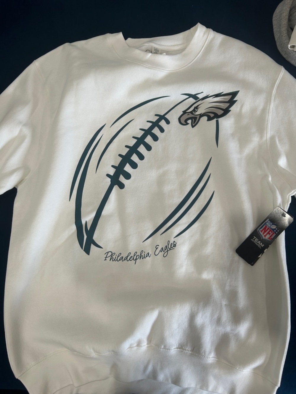Philadelphia Eagles White Team Graphic Crewneck Sweatshirt